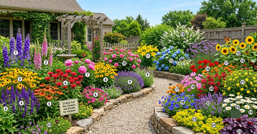 25 Best Full Sun Flowers and Shrubs for Gardens