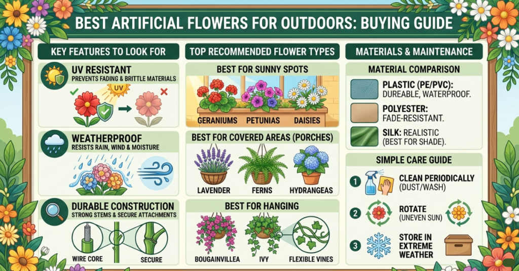 Best Artificial Flowers for Outdoors: Buying Guide
