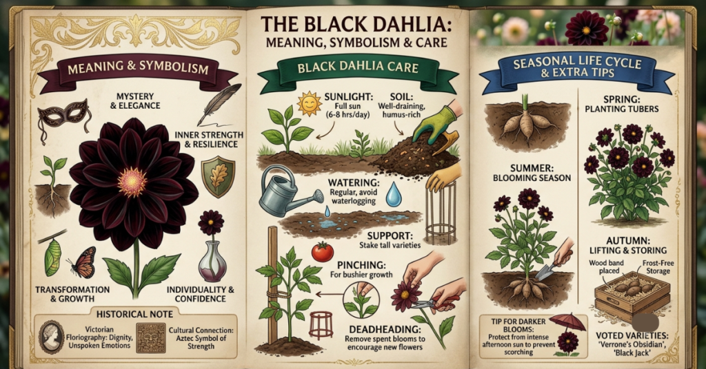 Black Dahlia Flower Meaning, Symbolism & Care