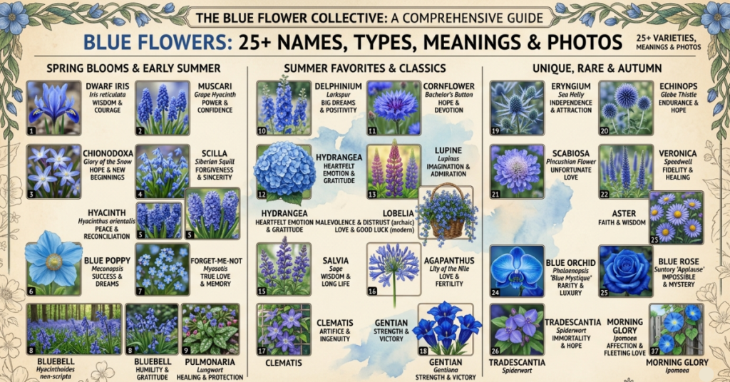 Blue Flowers: 25+ Names, Types, Meanings & Photos