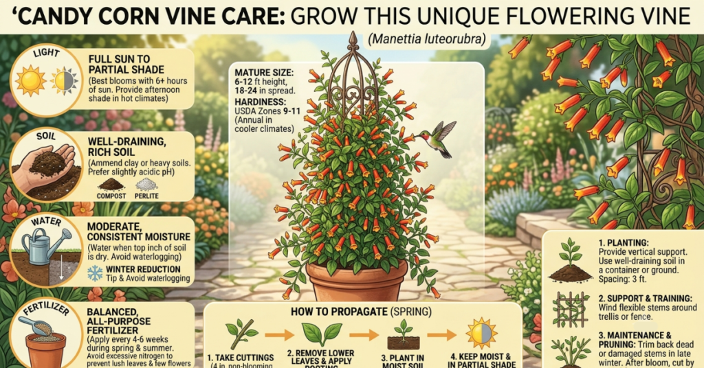 Candy corn plant care guide with growing tips, varieties, indoor care, and buying options for this colorful flowering plant.