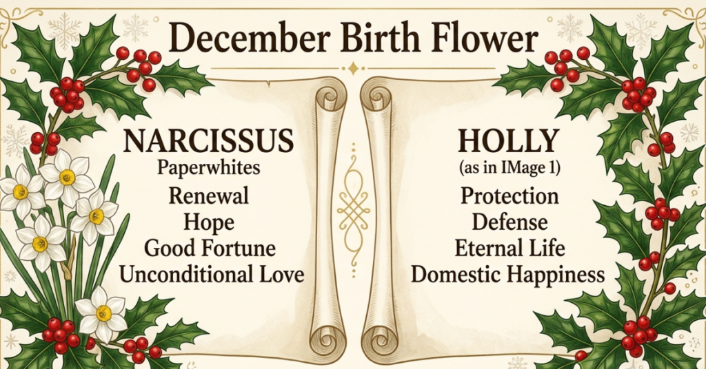 December Birth Flower: Narcissus & Holly Meaning