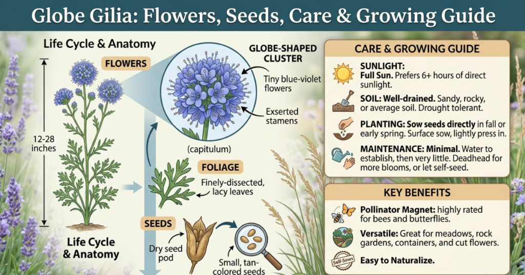 Globe Gilia: Flowers, Seeds, Care & Growing Guide