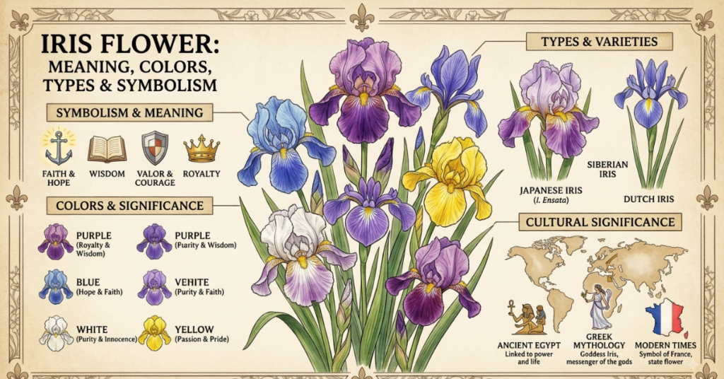 Iris Flower: Meaning, Colors, Types & Symbolism