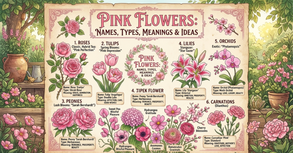 Pink Flowers: Names, Types, Meanings & Ideas