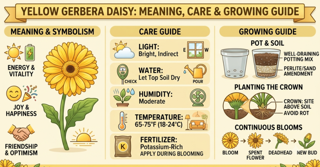 Yellow Gerbera Daisy: Meaning, Care & Growing Guide